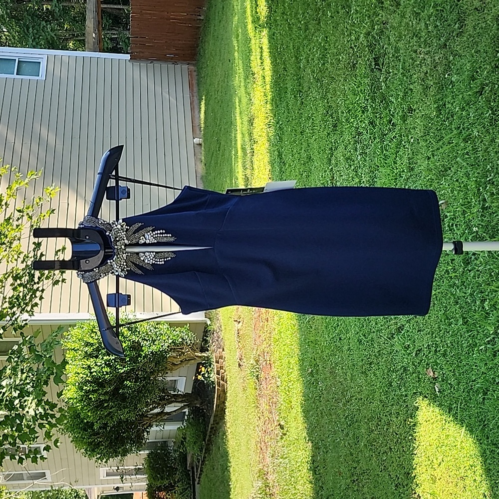 NWT Lulus Women's Crystal Rhinestone Blue Keyhole Mini Dress Size XS